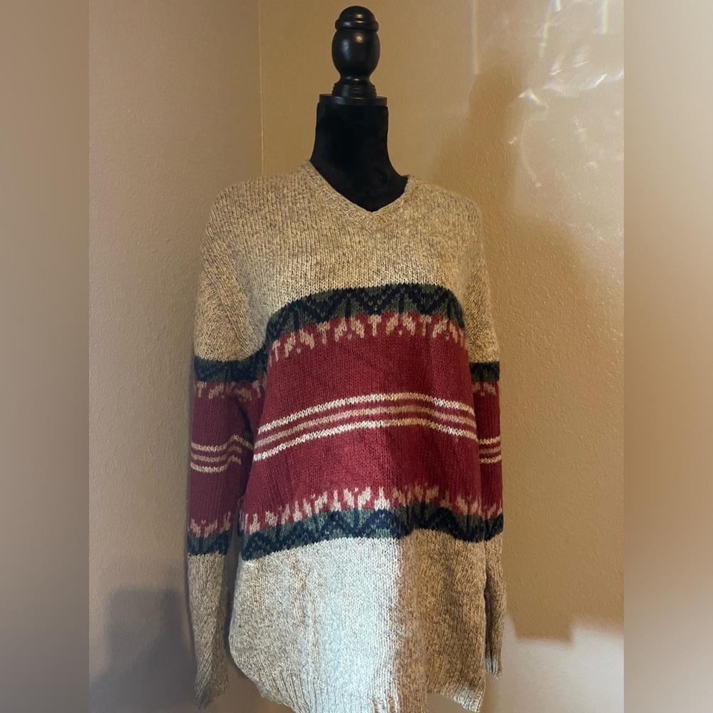 Vintage Structure 100% Wool Sweater Size Large Made in Hong Kong